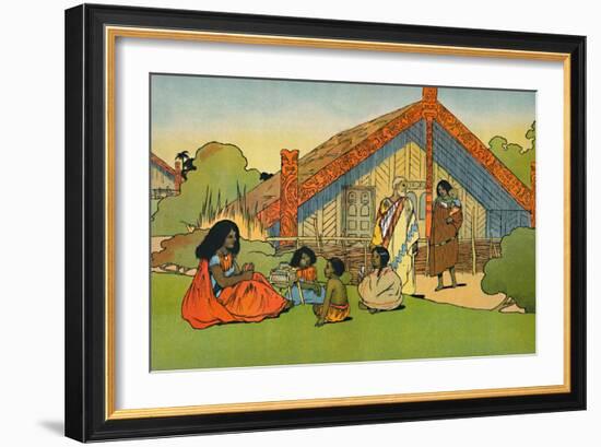 'The Maori's Home', 1912-Charles Robinson-Framed Giclee Print