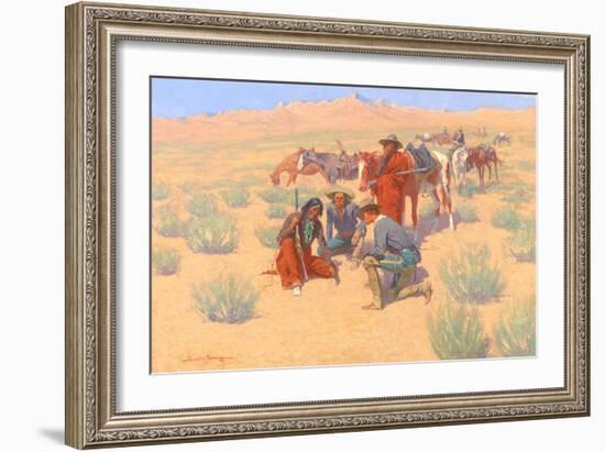 The Map in the Sand, 1905-Frederic Sackrider Remington-Framed Giclee Print