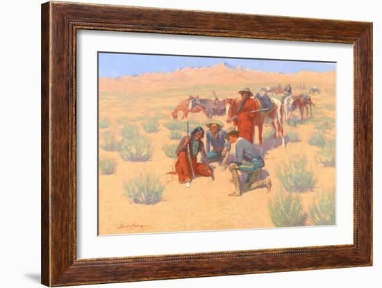 The Map in the Sand, 1905-Frederic Sackrider Remington-Framed Giclee Print