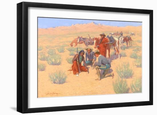 The Map in the Sand, 1905-Frederic Sackrider Remington-Framed Giclee Print