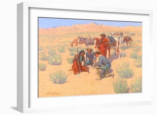 The Map in the Sand, 1905-Frederic Sackrider Remington-Framed Giclee Print