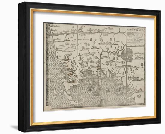 The Map of New England (From: William Hubbard's the Present State of New-England), 1677-John Foster-Framed Giclee Print