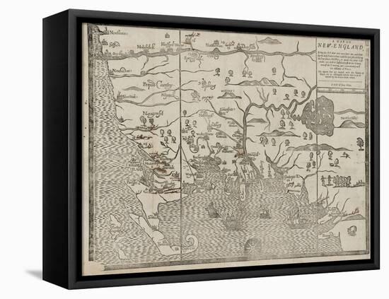 The Map of New England (From: William Hubbard's the Present State of New-England), 1677-John Foster-Framed Premier Image Canvas