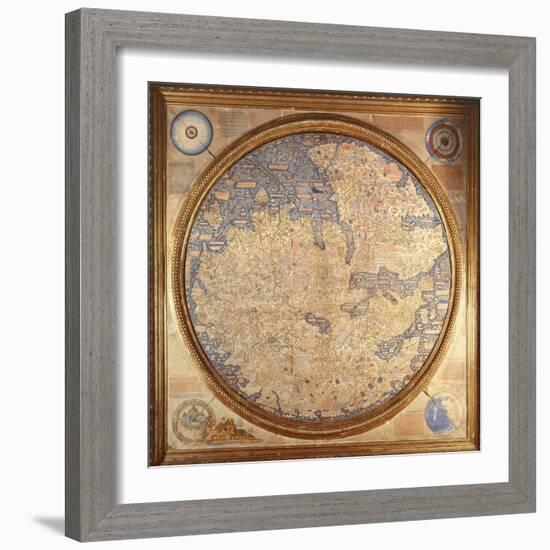 The Mappa Mundi of Fra Mauro, a Camaldolese Monk from the Monastery of San Michele in Murano, 1459-null-Framed Giclee Print