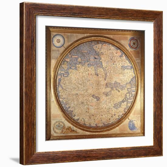 The Mappa Mundi of Fra Mauro, a Camaldolese Monk from the Monastery of San Michele in Murano, 1459-null-Framed Giclee Print