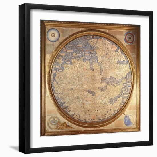 The Mappa Mundi of Fra Mauro, a Camaldolese Monk from the Monastery of San Michele in Murano, 1459-null-Framed Giclee Print