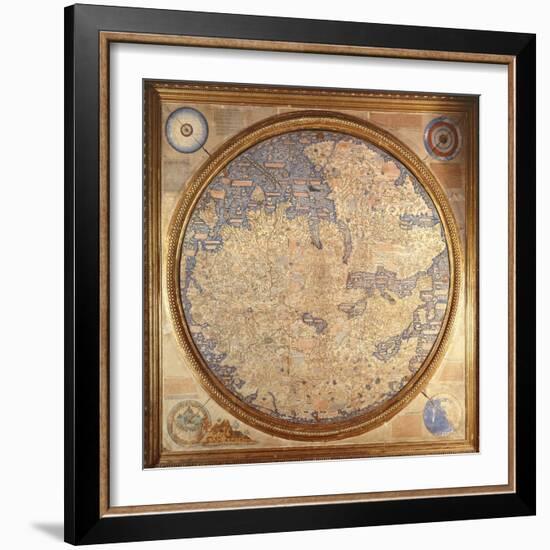 The Mappa Mundi of Fra Mauro, a Camaldolese Monk from the Monastery of San Michele in Murano, 1459-null-Framed Giclee Print