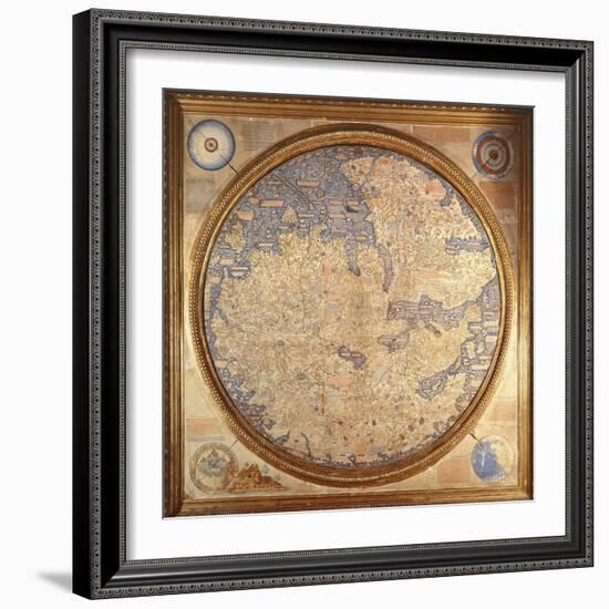 The Mappa Mundi of Fra Mauro, a Camaldolese Monk from the Monastery of San Michele in Murano, 1459-null-Framed Giclee Print