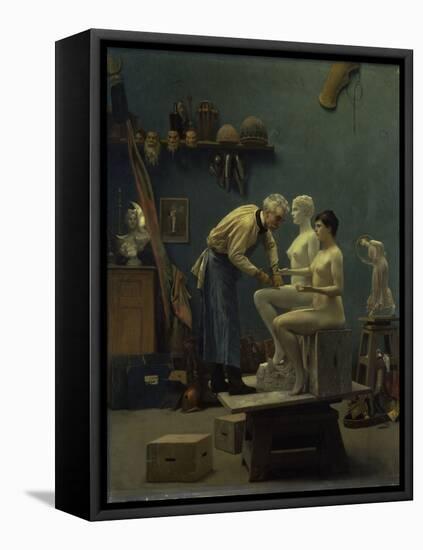 The Marble Work, The Artist Sculpting Tanagra, or The Artist's Model, 1890-Jean Leon Gerome-Framed Premier Image Canvas