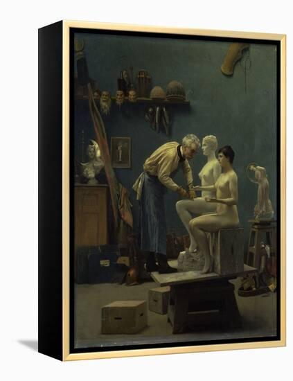 The Marble Work, The Artist Sculpting Tanagra, or The Artist's Model, 1890-Jean Leon Gerome-Framed Premier Image Canvas