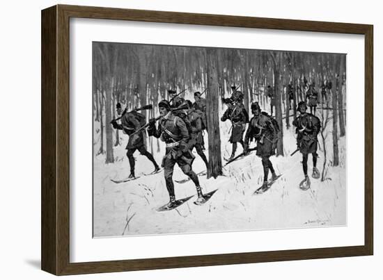 The March of Rogers Rangers (Litho)-Frederic Sackrider Remington-Framed Giclee Print