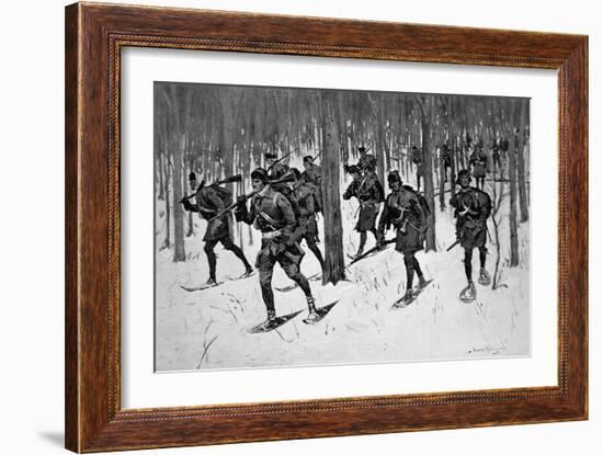 The March of Rogers Rangers (Litho)-Frederic Sackrider Remington-Framed Giclee Print