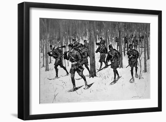 The March of Rogers Rangers (Litho)-Frederic Sackrider Remington-Framed Giclee Print