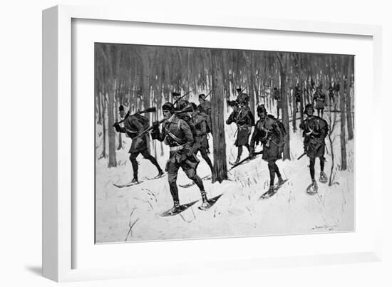The March of Rogers Rangers (Litho)-Frederic Sackrider Remington-Framed Giclee Print