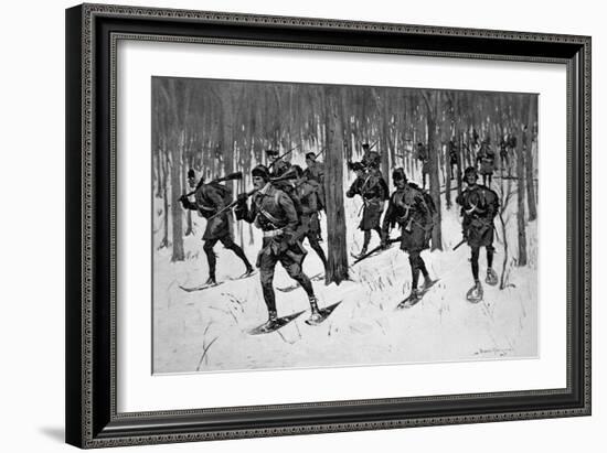 The March of Rogers Rangers (Litho)-Frederic Sackrider Remington-Framed Giclee Print