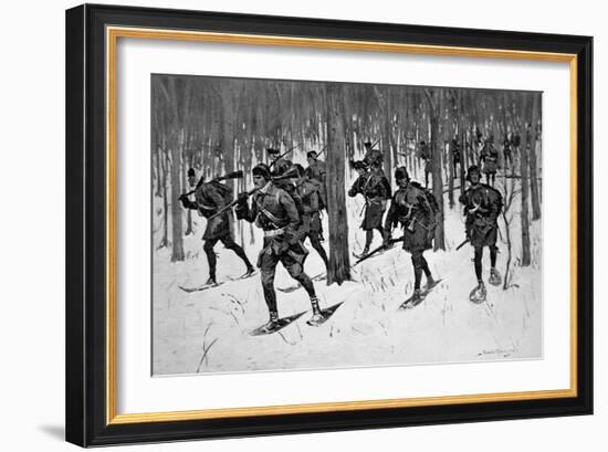 The March of Rogers Rangers (Litho)-Frederic Sackrider Remington-Framed Giclee Print