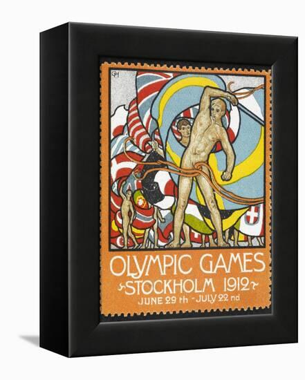 The March Of the Nations, Each Athlete Waving a Flag. Sweden 1912 Olympic Games Poster Stamp-null-Framed Premier Image Canvas