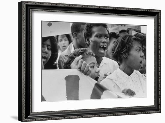 The March on Washington: A Group from Detroit, 28th August 1963-Nat Herz-Framed Photographic Print