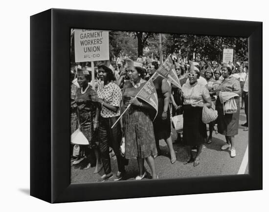 The March on Washington: Ladies Garment Workers' Union Marching on Constitution Avenue, 28th…-Nat Herz-Framed Premier Image Canvas