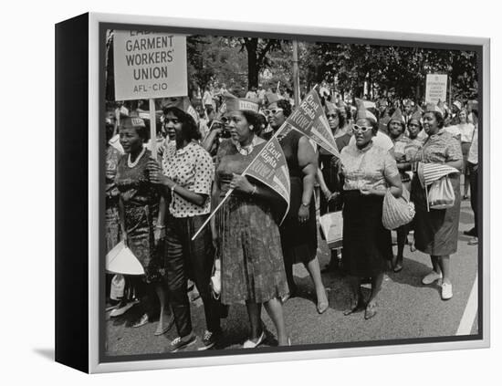 The March on Washington: Ladies Garment Workers' Union Marching on Constitution Avenue, 28th…-Nat Herz-Framed Premier Image Canvas