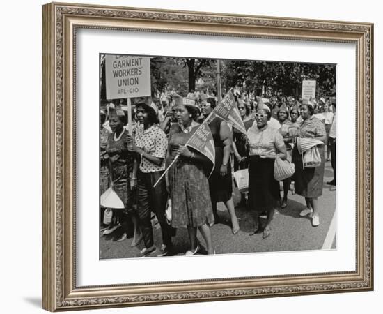 The March on Washington: Ladies Garment Workers' Union Marching on Constitution Avenue, 28th…-Nat Herz-Framed Photographic Print