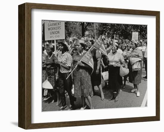 The March on Washington: Ladies Garment Workers' Union Marching on Constitution Avenue, 28th…-Nat Herz-Framed Photographic Print