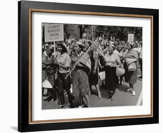 The March on Washington: Ladies Garment Workers' Union Marching on Constitution Avenue, 28th…-Nat Herz-Framed Photographic Print