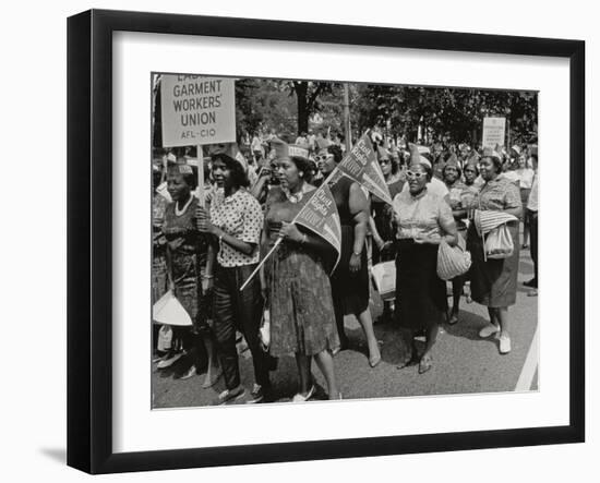 The March on Washington: Ladies Garment Workers' Union Marching on Constitution Avenue, 28th…-Nat Herz-Framed Photographic Print