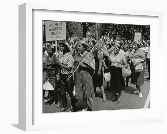 The March on Washington: Ladies Garment Workers' Union Marching on Constitution Avenue, 28th…-Nat Herz-Framed Photographic Print