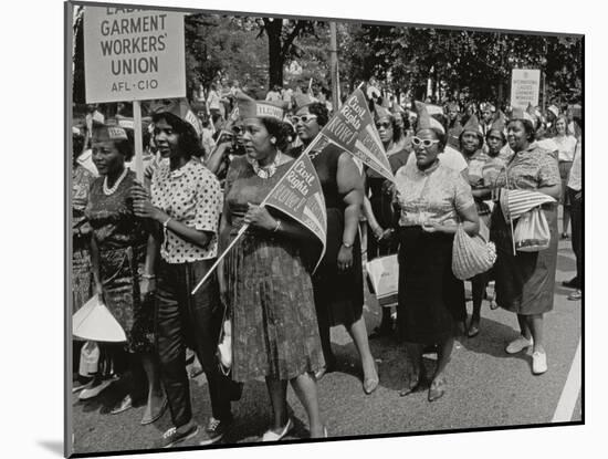 The March on Washington: Ladies Garment Workers' Union Marching on Constitution Avenue, 28th…-Nat Herz-Mounted Photographic Print