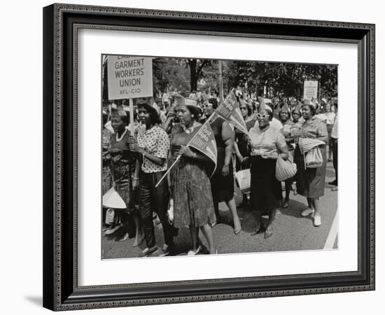 The March on Washington: Ladies Garment Workers' Union Marching on Constitution Avenue, 28th…-Nat Herz-Framed Photographic Print