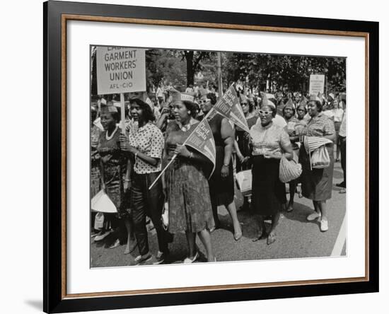 The March on Washington: Ladies Garment Workers' Union Marching on Constitution Avenue, 28th…-Nat Herz-Framed Photographic Print