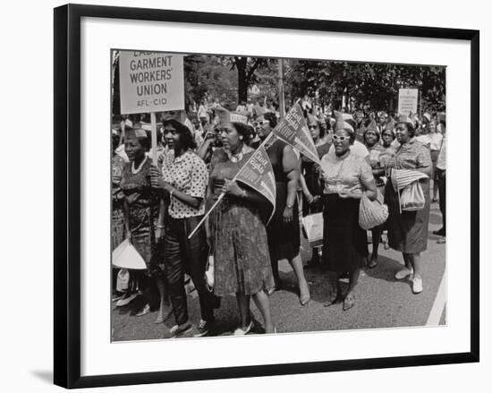 The March on Washington: Ladies Garment Workers' Union Marching on Constitution Avenue, 28th…-Nat Herz-Framed Photographic Print