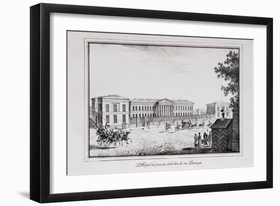 The Mariinsky Hospital in St. Petersburg (Series Views of Saint Petersbur), 1820s-Alexander Pluchart-Framed Giclee Print