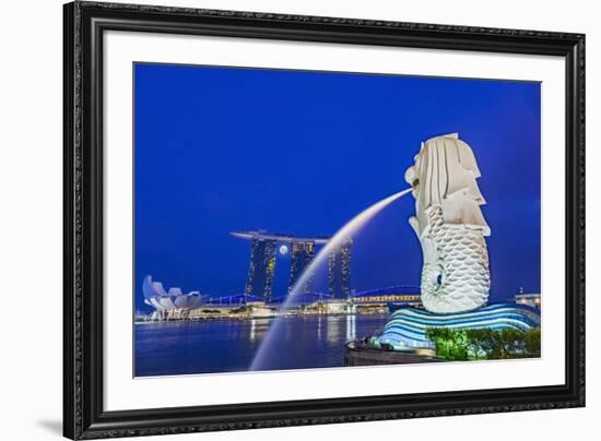 The Marina Bay Sands Hotel and Shopping Centre and the Singapore Art and Science Museum, Singapore-Cahir Davitt-Framed Photographic Print