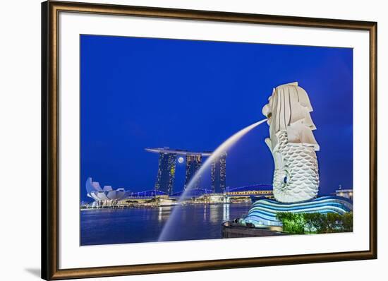 The Marina Bay Sands Hotel and Shopping Centre and the Singapore Art and Science Museum, Singapore-Cahir Davitt-Framed Photographic Print