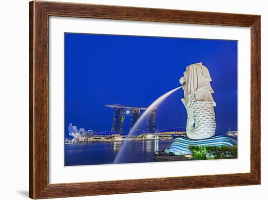 The Marina Bay Sands Hotel and Shopping Centre and the Singapore Art and Science Museum, Singapore-Cahir Davitt-Framed Photographic Print