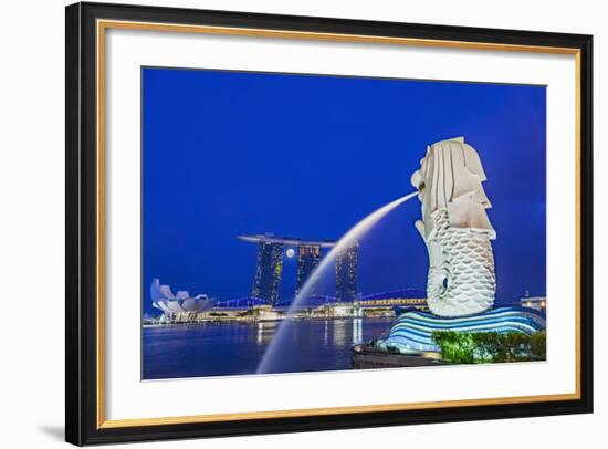 The Marina Bay Sands Hotel and Shopping Centre and the Singapore Art and Science Museum, Singapore-Cahir Davitt-Framed Photographic Print
