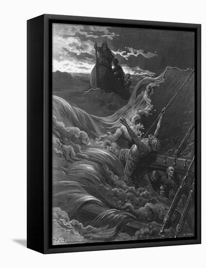 The Mariner, as His Ship Is Sinking, Sees the Boat with the Hermit and Pilot-Gustave Doré-Framed Premier Image Canvas