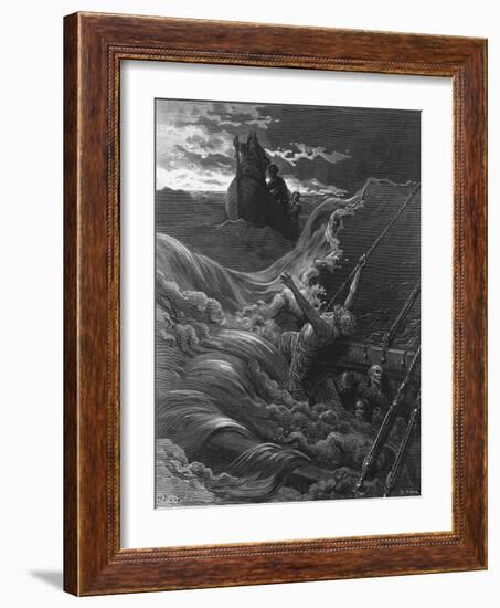 The Mariner, as His Ship Is Sinking, Sees the Boat with the Hermit and Pilot-Gustave Doré-Framed Giclee Print