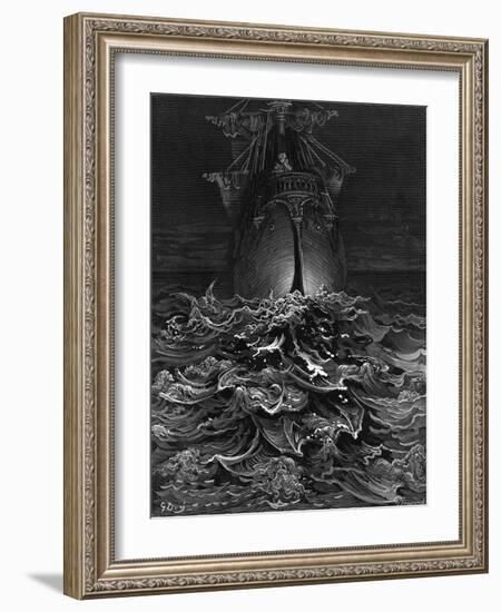 The Mariner Gazes on the Ocean and Laments His Survival While All His Fellow Sailors Have Died-Gustave Doré-Framed Giclee Print