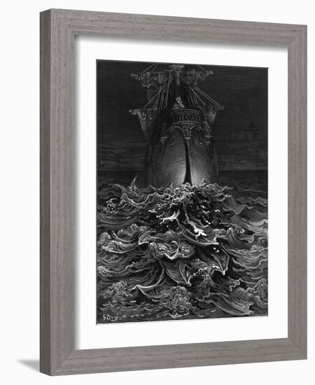 The Mariner Gazes on the Ocean and Laments His Survival While All His Fellow Sailors Have Died-Gustave Doré-Framed Giclee Print