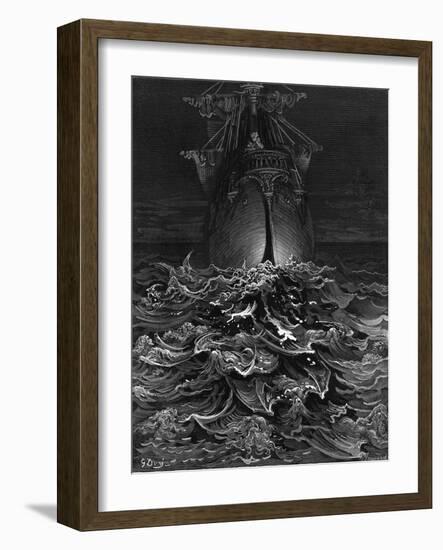 The Mariner Gazes on the Ocean and Laments His Survival While All His Fellow Sailors Have Died-Gustave Doré-Framed Giclee Print