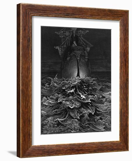 The Mariner Gazes on the Ocean and Laments His Survival While All His Fellow Sailors Have Died-Gustave Doré-Framed Giclee Print