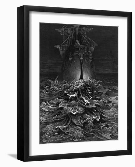 The Mariner Gazes on the Ocean and Laments His Survival While All His Fellow Sailors Have Died-Gustave Doré-Framed Giclee Print