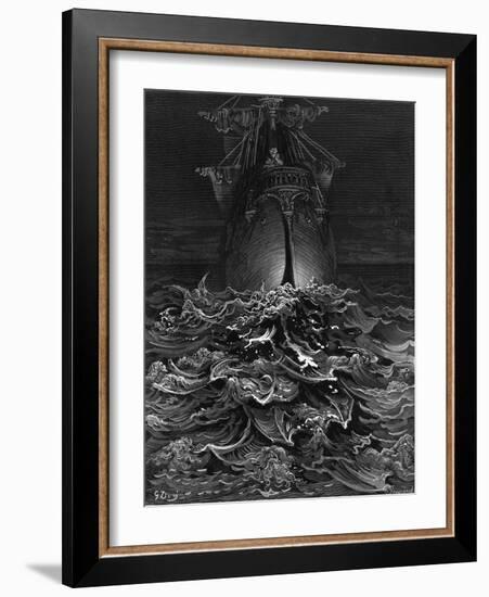 The Mariner Gazes on the Ocean and Laments His Survival While All His Fellow Sailors Have Died-Gustave Doré-Framed Giclee Print