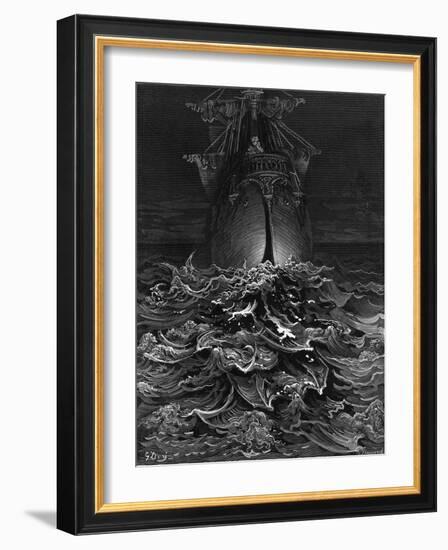 The Mariner Gazes on the Ocean and Laments His Survival While All His Fellow Sailors Have Died-Gustave Doré-Framed Giclee Print