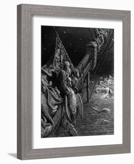 The Mariner Gazes on the Serpents in the Ocean-Gustave Doré-Framed Giclee Print