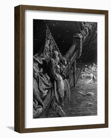 The Mariner Gazes on the Serpents in the Ocean-Gustave Doré-Framed Giclee Print