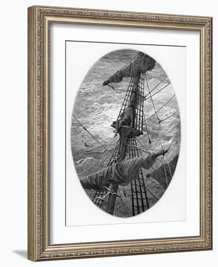 The Mariner Up the Mast During a Storm-Gustave Doré-Framed Giclee Print